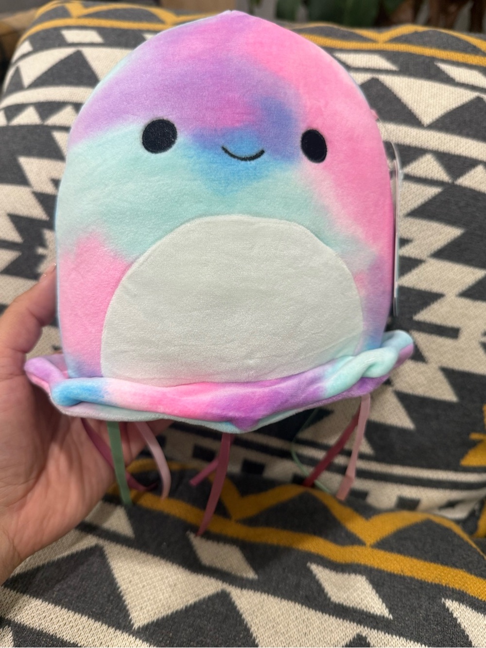 Plush Jellyfish Soft Toy - Pastel Tie-Dye
